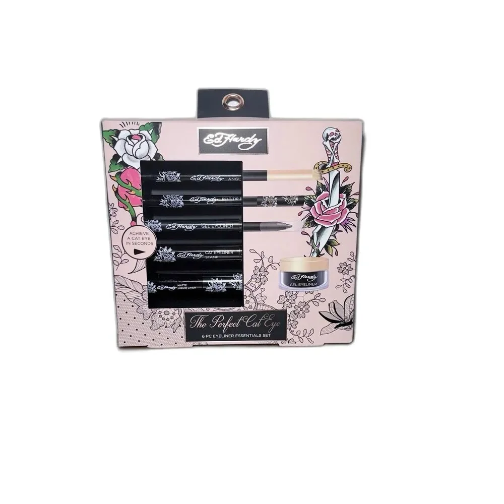Ed Hardy The Perfect Cat Eye 6 Pc Eyeliner Essentials Set New In Box
